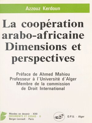 cover image of La Coopération arabo-africaine